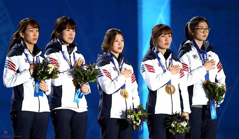 Medal Ceremony for Short Track Ladies’ 3000m Relay